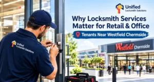Commercial locksmith services near Westfield Chermside for retail and office tenants by Unified Locksmith Solutions