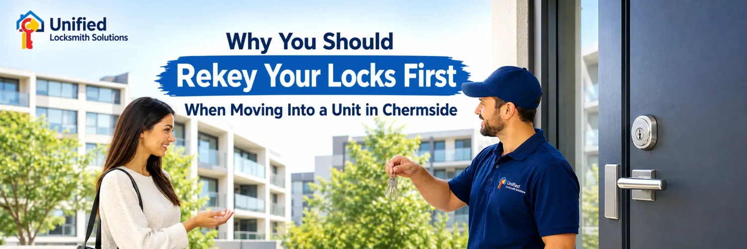 Locksmith rekeying locks for a new unit in Chermside to improve home security | Unified Locksmith Solutions